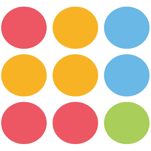 9 colorful dots