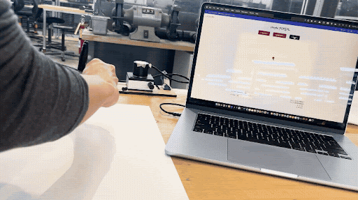 A physical drawing of a heart is encoded into a web UI.